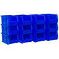 Akro-Mils 30237 AkroBins Plastic Storage Bins, Space-Saving Stackable Bins for Garage, Pantry, Craft Organization, 9" x 6" x 5", Blue, 12-Pack - color: Blue
