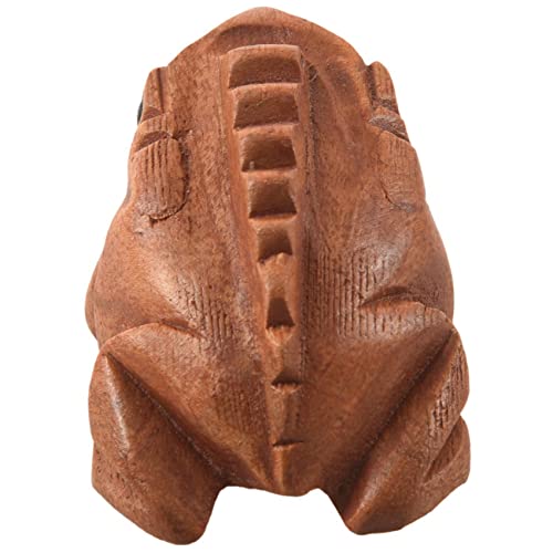 2X Carved Croaking Wood Percussion Musical Sound Wood Frog Tone Block Toy