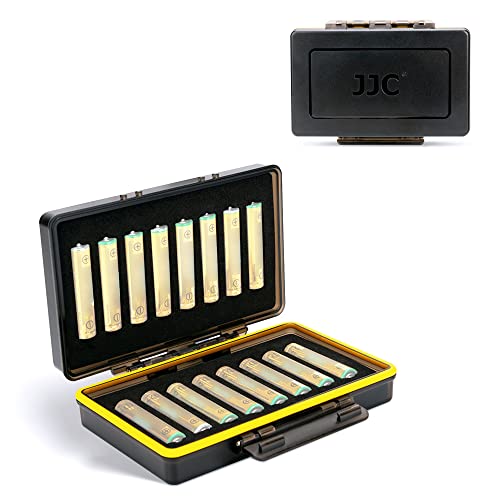 JJC Compact AAA Triple A Battery Storage Case Holder Organizer, Hard Plastic Battery Box for 16pcs AAA Triple A Batteries, Water-resistant and Easy to Carry - color: For AAA Battery