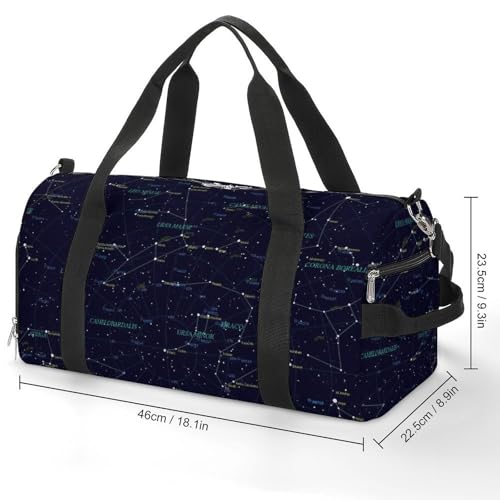 Starry Sky Constellation Large Capacity Portable Fitness Bag, Easy to Carry - color: Starry Sky Constellation