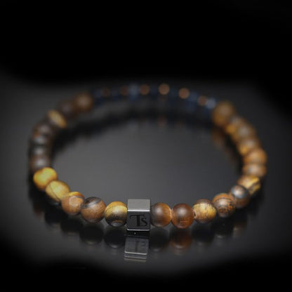 Tigranes Premium Natural Stone Bracelet Collection – Handmade Gemstone Jewelry in Luxury Branded Gift Box - style: Midnight Tiger’s Eye