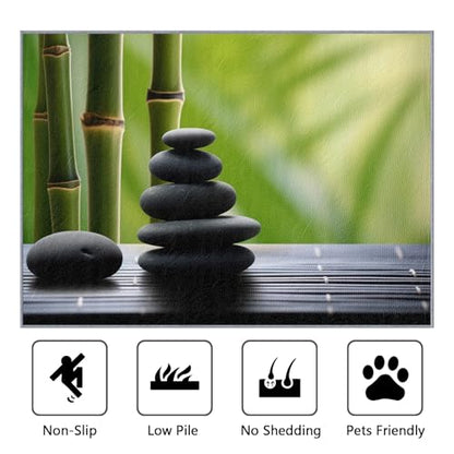 Japanese Rug 8x10 - Japanese Rug, 4x5 Rug, Zen Spa Meditation Area Rug, Spiritual Carpet, Washable & Non Slip & Soft Large Rugs, Japanese Home Decor