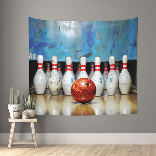 acvKGHW bowling Printed Indoor Decorative Wall Tapestry 60x51in - Soft Polyester Decorative Blanket for Home & Dorm Decor - color: Bowling