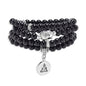 108 Mala Beads Bracelet/Necklace with Buddha Charm – Meditation Beads, Yoga Jewelry, Prayer Beads, Zen Necklace – Ideal Gift for Spiritual Practice - style: Black Agate
