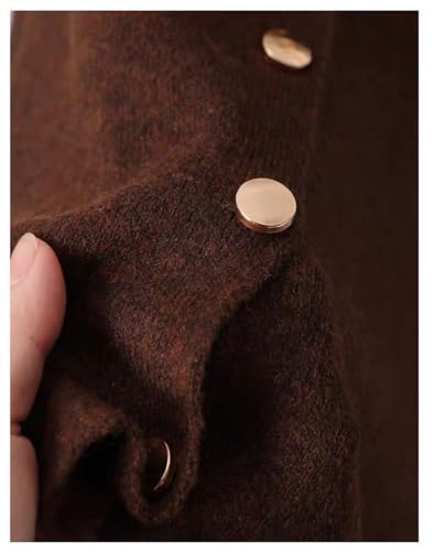 Women's Versatile Knitted Shawls Scarf Poncho Sweater Capes with Buttons Lightweight Spring Summer Fall Winter Wraps - color: Dark-brown