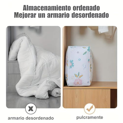 Large Capacity Clothes Storage Bag Organizer with Strong Zippers for Clothes, Quilts, Pillows (Seahorse) - style: Seahorse