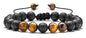 Men Women 8mm Lava Rock Aromatherapy Anxiety Essential Oil Diffuser Bracelet Braided Rope Natural Stone Yoga Gifts Beads Bracelet Bangle-21017 - style: B-Tiger Eye Stone