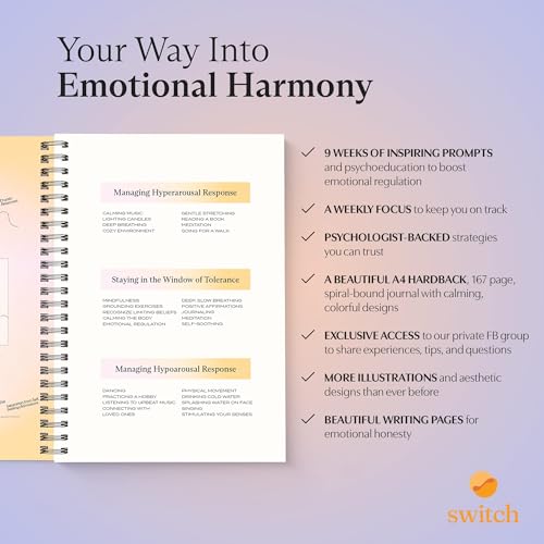 Switch Research Boundaries & Emotions Journals - Psychologist-Backed Manifestation Journals - Therapist Recommended Affirmation Journals - Beautiful Self Care Journals for Women
