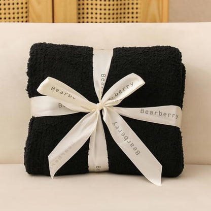 bearberry Super Soft Fluffy Throw Blanket Lightweight Cozy Warm Bed Blankets for Couch Bed Sofa All Season (Black, 60”x80”) - color: Black, size: Twin(60″x80″)