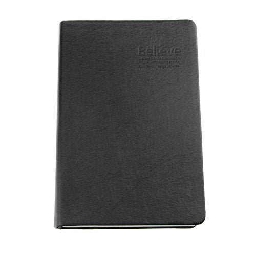 RUIXIA Ruled Page A5 Notebook Super Thick 320 Sheets Sketch Book with PU Leather Cover 100GSM Paper Notepad Lined Journal Drawing Pad Diary for Study Working Travelling Black Grey NOT-BOK-0026-TXP - color: Black with Grey Edge