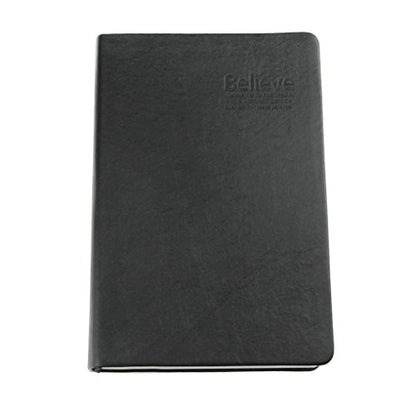 RUIXIA Ruled Page A5 Notebook Super Thick 320 Sheets Sketch Book with PU Leather Cover 100GSM Paper Notepad Lined Journal Drawing Pad Diary for Study Working Travelling Black Grey NOT-BOK-0026-TXP - color: Black with Grey Edge