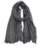 Artistic Retro Cotton And Linen Scarf, Plain Tie Dye Gradient Autumn And Winter New Soft Cotton Shawl - color: Dark Gray