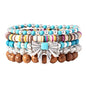 Gothic Bracelet Adjustable Punk Braided Leather Multilayer Grunge Set Bracelets Emo Metal Cuff Wrap Bangles Meaningful Gift - color: J-BZ-71