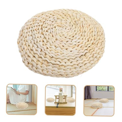 VALICLUD 1pc Space Cotton Round Straw Braid Cushion Yoga Mat Meditation Seat Hand-Woven