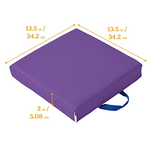 ECR4Kids SoftZone Square Floor Cushions with Handle, Flexible Seating, Purple, 6-Piece - color: Purple