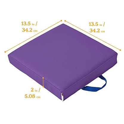 ECR4Kids SoftZone Square Floor Cushions with Handle, Flexible Seating, Purple, 6-Piece - color: Purple