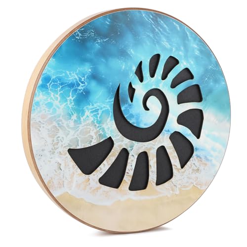 Premium Woode Ocean Drum 10 inch with Realistic Sea Wave & Stream Water Sounds, Sound Healing Instrument for Yoga Meditation Relaxation, Mindfulness, Sound Bath Therapy - size: 10 inch