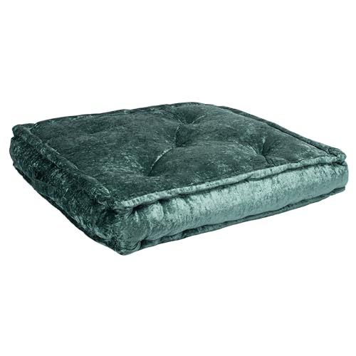 SAFAVIEH Home Collection Belia Green 18-inch Square Tufted Floor Pillow with Insert - color: Green, size: 18 x 18-Inch