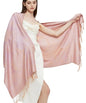 Pashmina Shawl Wrap with Ethnic Paisley Two Tone Jacquard Scarf for Women - color: Paisley-pink