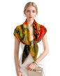 PoeticEHome Cashmere Scarf Wrap 36"x36" - Featherlight & Wrinkle-Free Artistic Square Shawl for Travel & Office, Gift Ready - color: Village Street in Auvers - 36"