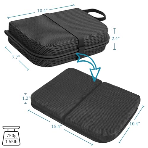 Gel Airplane Seat Cushion,Portable Travel Cushion for Long Sitting,Foldable seat Cushion for Airplane Seats, Office Chair, Camping, Bleachers, Flights, Commute