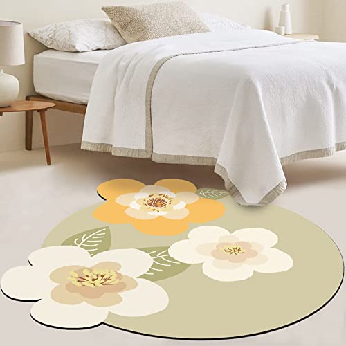 ABREEZE Irregular Large Flower Meditation Mat Non Slip Round Pilates Yoga Mat Natural Rubber with Sueded Surface Exercise Mat - color: Beige, size: 47 Inches