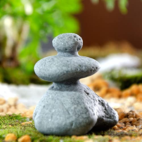 YARNOW Simulated Stacking Ornaments 3Pcs Mini Zen Garden Rocks for Aquarium Decoration Japanese Style Balanced Stones Sculpture for Outdoor Patio and Home D Cor