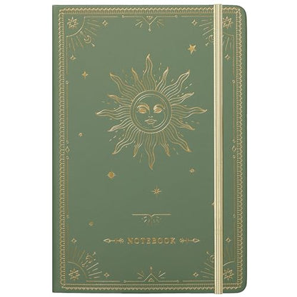 Artfan Ruled Notebook/Journal – Premium Thick Paper Faux Leather Classic Writing Notebook with Pocket + Page Dividers Gifts, Banded, Large, 144 Pages, Hard Cover, Lined (5.8 x 8.4) - Green - color: GREEN13