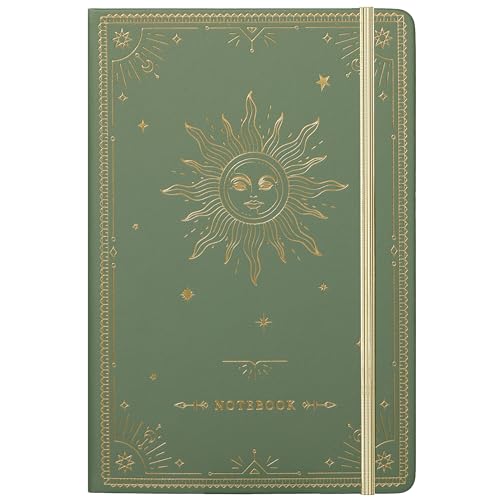 Artfan Ruled Notebook/Journal – Premium Thick Paper Faux Leather Classic Writing Notebook with Pocket + Page Dividers Gifts, Banded, Large, 144 Pages, Hard Cover, Lined (5.8 x 8.4) - Green - color: GREEN13