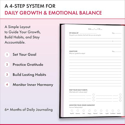 Daily Gratitude, Goal Setting & Habit Tracker Journal for Women & Men with 9-Point Emotional Wellness Scale — iAmEvolving™ 288-Page Hardcover Personal Growth Planner (Columbia Blue Cover) - color: Columbia Blue