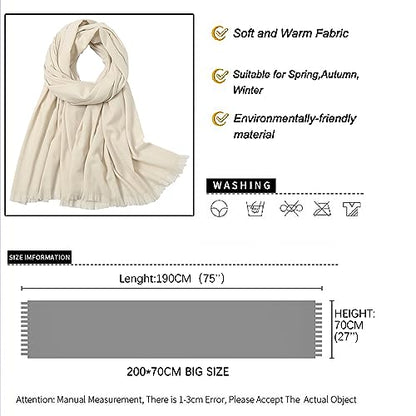 Pashmina shawls and wraps for Evening Dresses Scarf for Women Winter Shawl Wraps for Women Weedings - color: Cream