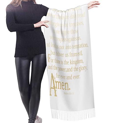 Presents for Women,White Religious Christian Jesus Loves Me Bible Verse Fringe Pashmina Shawl Wrap for Bridal Wedding Party - color: Ube01