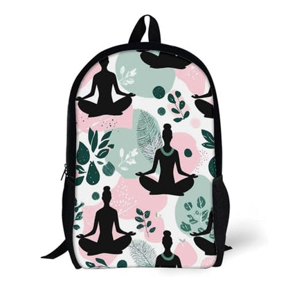 Meditation Yoga Nature 17 Inch Travel Backpack Casual Daypacks Computer Shoulder Bag for Work Shopping