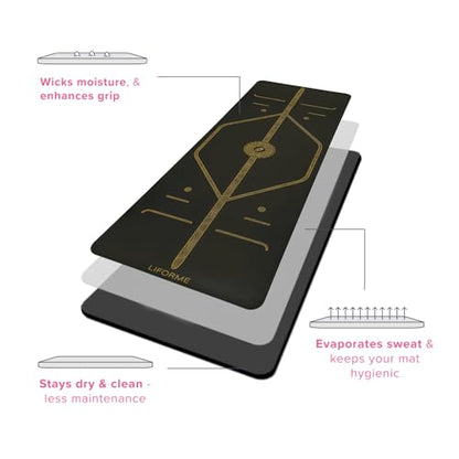 Liforme Printed Yoga Mat Collection - Free Yoga Bag Included - Patented Alignment System, Warrior-like Grip, Non-Slip, Eco-friendly, Sweat-resistant, Long, Wide and Thick for Comfort