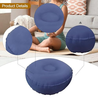 pistro Inflatable Meditation Cushion - Portable & Lightweight Yoga Pillow for Indoor Outdoor Travel Office- Black