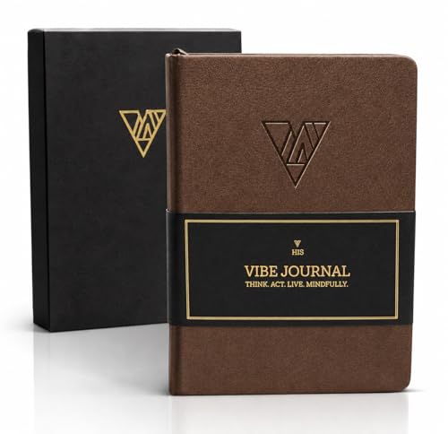 Guided Journal for Men | 13-Week Mindfulness & Self Mastery Journal for Gratitude, Reflection & Self Improvement | Unique Daily Prompts & Exercises | A5 Vegan Leather | Premium Gift Box | His Vibe - style: Without Pen