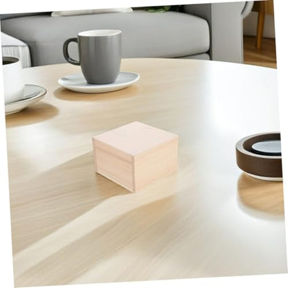 Zerodeko 2pcs Unfinished Wooden Storage Box with Slide Lid Small Beige Jewelry Organizer for Diy Crafts Present Packaging Weddings and Special Occasions