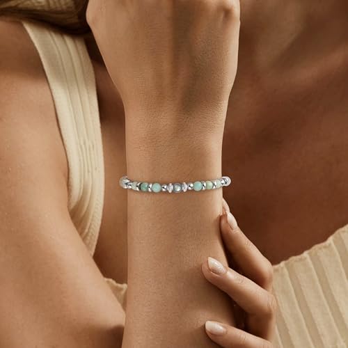 JoycuFF 𝗚𝗶𝗳𝘁𝘀 𝗳𝗼𝗿 𝗪𝗼𝗺𝗲𝗻 𝗠𝗼𝗼𝗻𝘀𝘁𝗼𝗻𝗲 𝗕𝗿𝗮𝗰𝗲𝗹𝗲𝘁 Amazonite Colorful Imperial Jasper Stainless Steel Beads Bracelets, Graduation Christmas Valentines Mothers Day Birthday Gifts - style: 8th Grade Graduation Gifts-Amazonite
