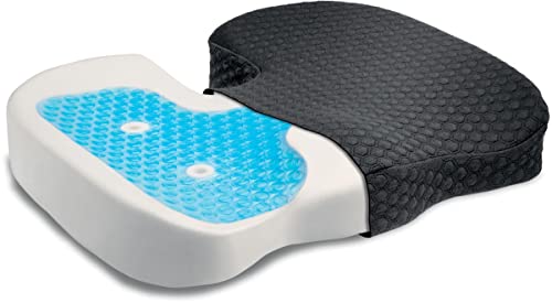 Kensington Cooling Gel Seat Cushion, Ergonomic Cooling Gel Memory Foam Seat Rest for Office Chairs, Car, Home & Travel – Black (K55807WW)
