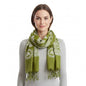 Peach Couture Trendy Peace and Love Mantra Print Om Symbol Yoga Prayer Scarf - color: Green/White