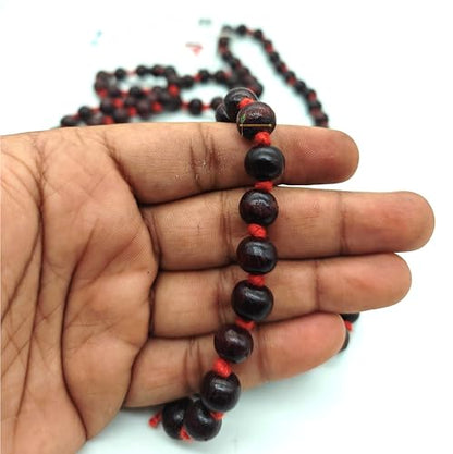 BRIJ HAAT Red Sandalwood Prayer Mala, 108+1 Beads, Meditation Necklace - size: 10mm Beads