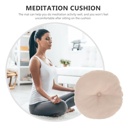 Japanese Style Zabuton Floor Seat Cushion Small Linen Color Meditation Cushion Yoga Floor Pillow for Living Room and Bedroom Sitting Pad