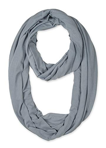 corciova Black Soft Girl Women Infinity Wrap Scarf Stretchy Jersey Knit Sleep Head Circle Scarf Continuous Loop Light Weight - color: 106 Light Grey