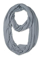 corciova Black Soft Girl Women Infinity Wrap Scarf Stretchy Jersey Knit Sleep Head Circle Scarf Continuous Loop Light Weight - color: 106 Light Grey