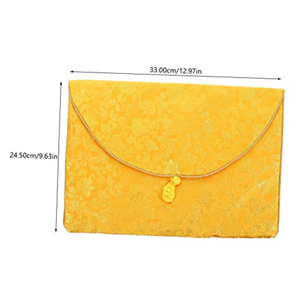 Ethnic Style Brocade Small Bag Quran Cover Case File Organizer for Buddhist Sundries