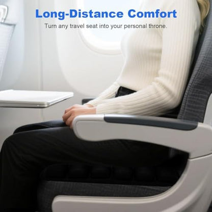18" x 17" Sondur Travel Cushion Airplane Seat, Adjustable Portable Inflatable Seat Cushion for Air Travel, High Profile Travel Seat Cushions for Airplanes