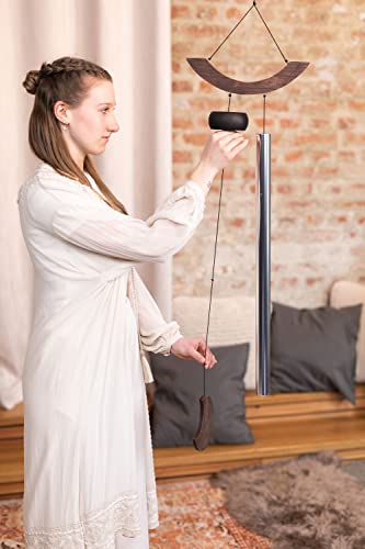 Moon Meditation Chime for Relaxing Sound Healing, 2-YEAR WARRANTY - color: Silver, size: Large, style: Single