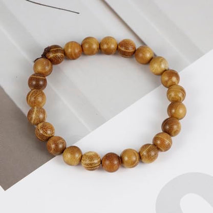 Jewelry Mens Womens Wood Beaded Stretch Bracelet - 8mm - color: Yellow
