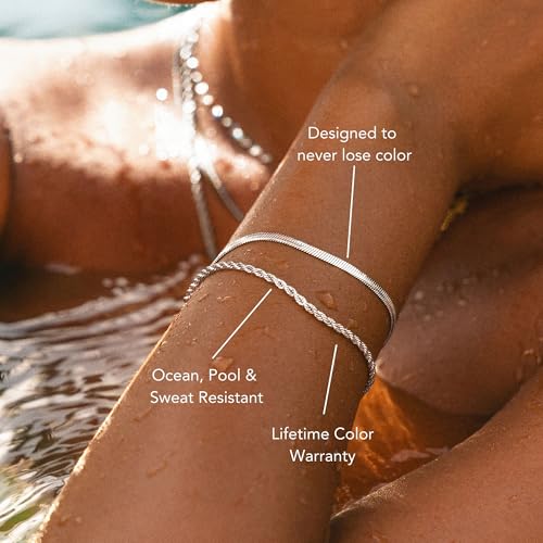 DEARMAY Gold Bracelets for Women Waterproof, 14K Gold Plated Stackable Jewelry Sets Non Tarnish Trendy Thin Dainty Cuban Link Paperclip Chain Bracelet Stack Fashion Accessories Gifts for Womens - style: chain