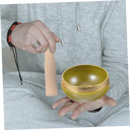 Copper Chime Singing Bowl Metal Meditation Bowl Stick Tibetan for Yoga Mindfulness and Stress Relief